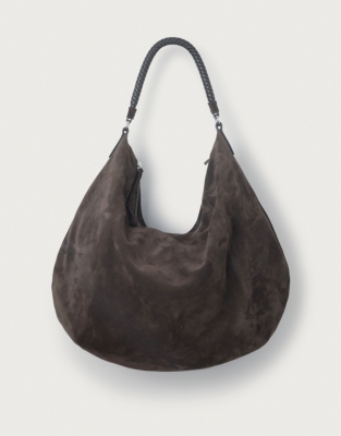 Braided Handle Large Hybrid Hobo Bag