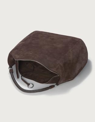 Braided Handle Large Hybrid Hobo Bag