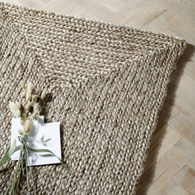 Provide Rugs - Chunky Braided Jute Rugs - White