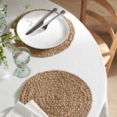 Whitewashed Rattan Napkin Rings – Set of 4 | Table Linens & Accessories |  The White Company