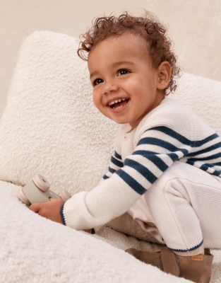 Breton Knitted Romper — with Cashmere (0–24mths)