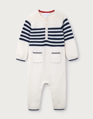 Breton Knitted Romper — with Cashmere (0–24mths)