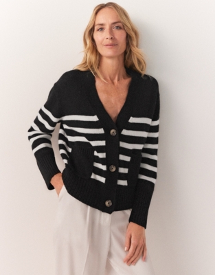 Breton Stripe Cardigan with Wool | Sweaters & Cardigans | The White ...