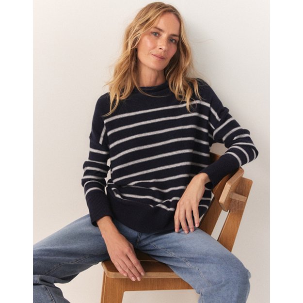 Breton Stripe Jumper with Cashmere | Clothing Sale | The White Company UK