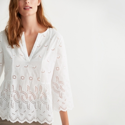 Broderie Anglaise Peplum Blouse The White Collection The White