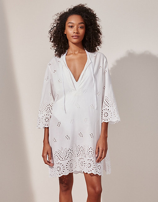 Broderie Beach Cover-Up | Clothing Sale | The White Company UK