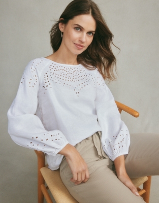 Edith Blouse - White Broderie