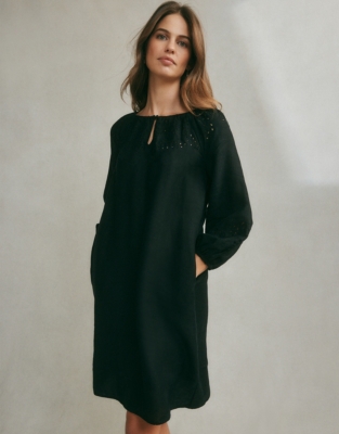 Linen black dresses store uk