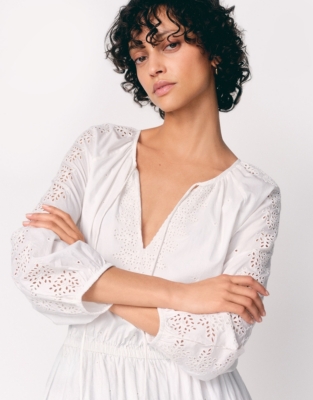 Broderie Midi Dress