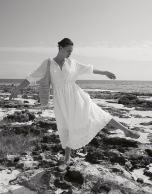 Broderie Midi Dress