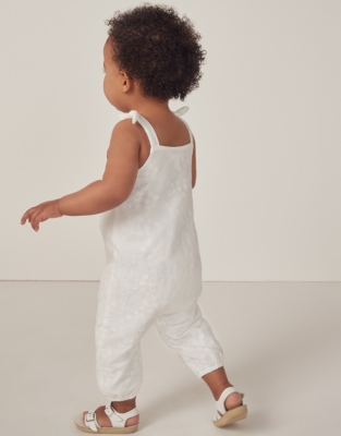 Broderie Tie Shoulder Romper (0–18mths)