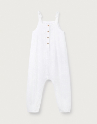 Broderie Tie Shoulder Romper (0–18mths)