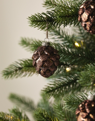 Brown Glitter Pine Cone Decoration