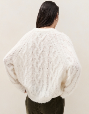 Brushed Cable Jumper with Alpaca