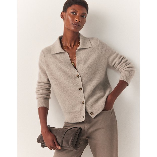 Brushed Cashmere Collared Cardigan | Jumpers & Cardigans | The White Company