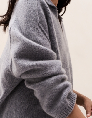 Brushed Cashmere Collared Jumper