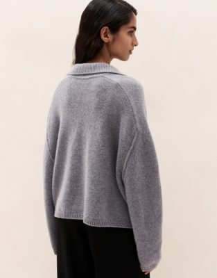 Brushed Cashmere Collared Jumper