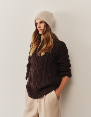 Brushed Cashmere Hat - Soft Blush