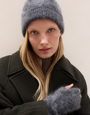 Brushed Cashmere Hat - Grey