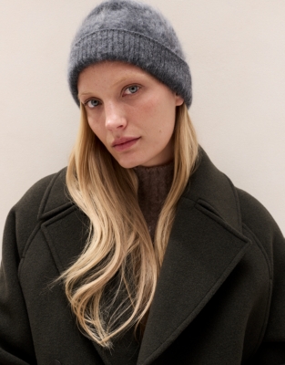 Brushed Cashmere Hat - Grey