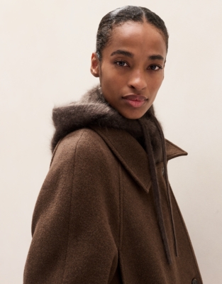 Brushed Cashmere Hood - Dark Chocolate