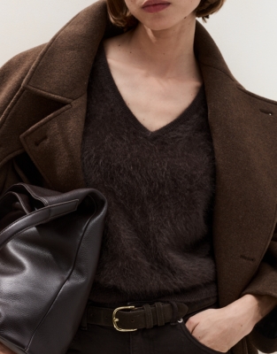 Brushed Cashmere Knitted T-shirt