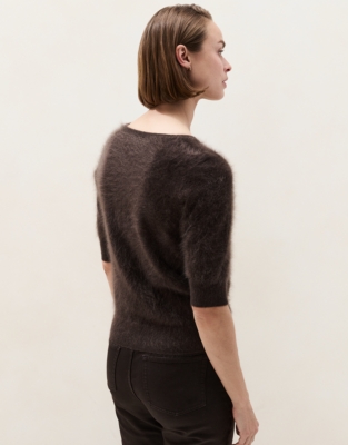 Brushed Cashmere Knitted T-shirt