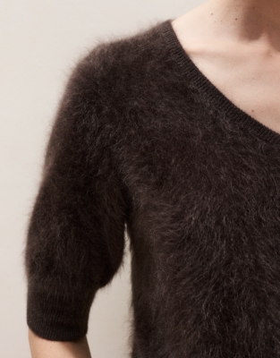 Brushed Cashmere Knitted T-shirt