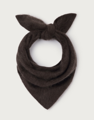 Brushed Cashmere Neck Scarf - Dark Chocolate