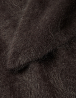 Brushed Cashmere Neck Scarf - Dark Chocolate