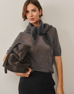 Brushed Cashmere Neck Scarf