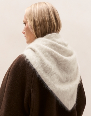 Brushed Cashmere Neck Scarf - Soft Mushroom