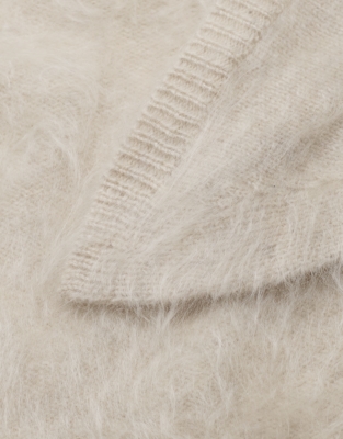 Brushed Cashmere Neck Scarf - Soft Mushroom