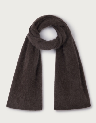 Brushed Cashmere Scarf - Dark Chocolate