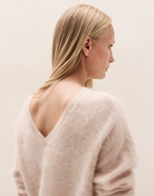 Brushed Cashmere V-Detail Jumper