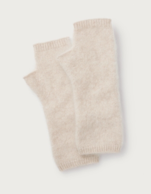 Brushed Cashmere Wrist Warmers - Soft Blush