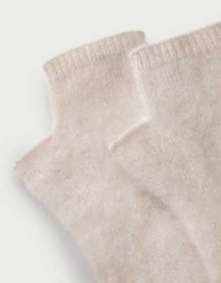 Brushed Cashmere Wrist Warmers - Soft Blush