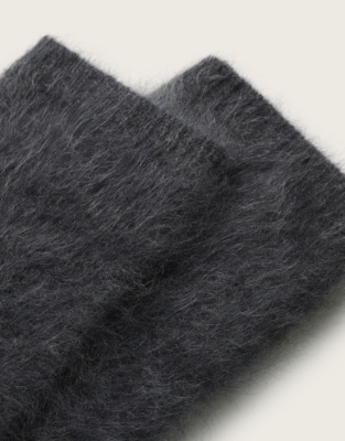 Brushed Cashmere Wrist Warmers - Grey