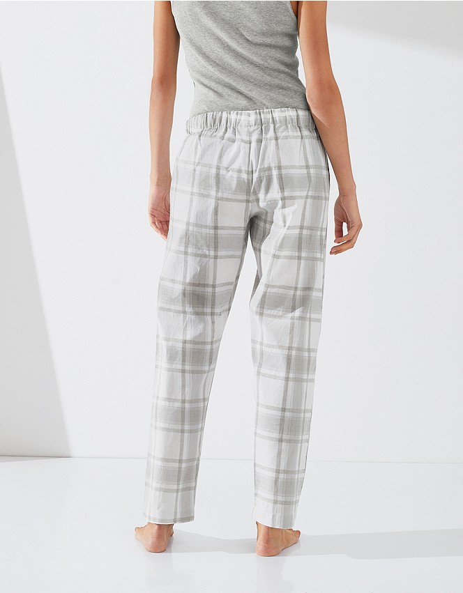 Brushed Check Flannel Pajama Bottoms | Sleepwear Sale | The White ...