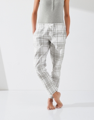 Brushed Check Flannel Pajama Bottoms Sleepwear Sale The White