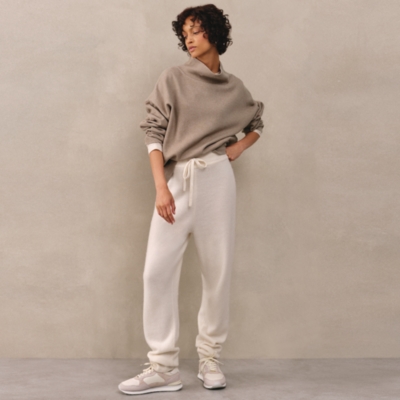 Brushed Cord Funnel Neck Jumper