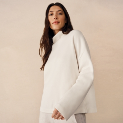 Brushed Cord Funnel Neck Jumper
