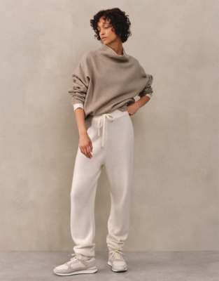 Brushed Cord Funnel Neck Sweater