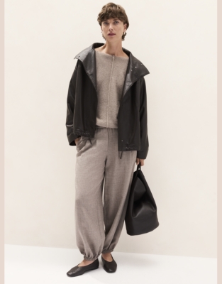 Brushed Cord Slash Neck Jumper