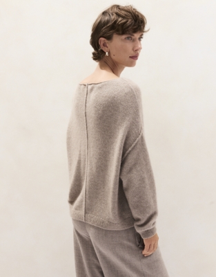Brushed Cord Slash Neck Jumper