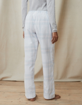 Brushed Cotton Blur Check Pajama Bottoms Pajamas The White Company US