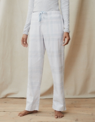 Brushed Cotton Blur Check Pajama Bottoms Pajamas The White Company US
