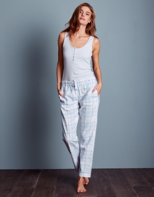 Brushed Cotton Check Pyjama Bottoms Nightwear & Robes Sale The