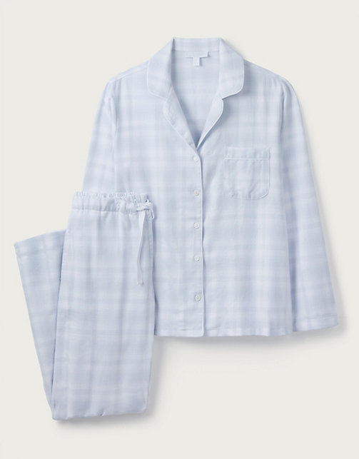 Brushed Cotton Fine Check Pyjama Set | Pyjamas | The White Company UK