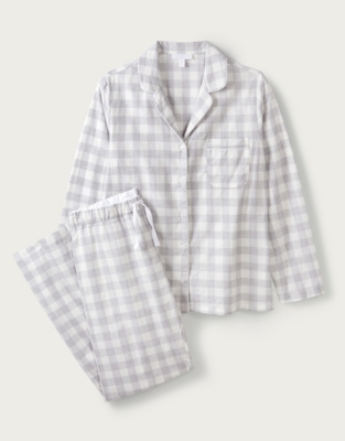 Brushed Cotton-Gingham Lurex Pyjama Set | Nightwear & Robes Sale | The ...